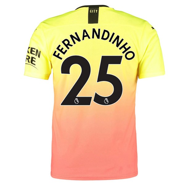 Camiseta Manchester City NO.25 Fernandinho Replica Tercera Ropa 2019/20 Naranja